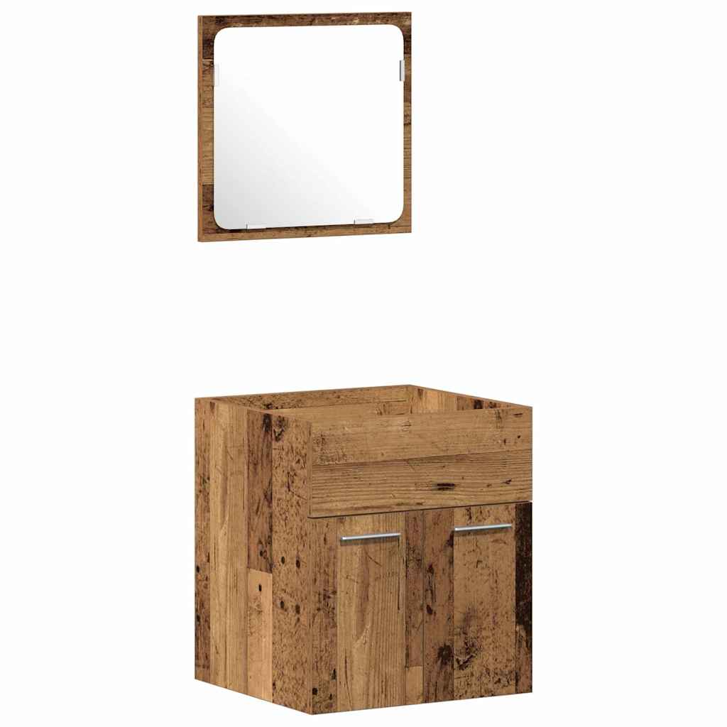 Bathroom Furniture Set 4 pcs Old Wood 41 x 38.5 x 46 cm